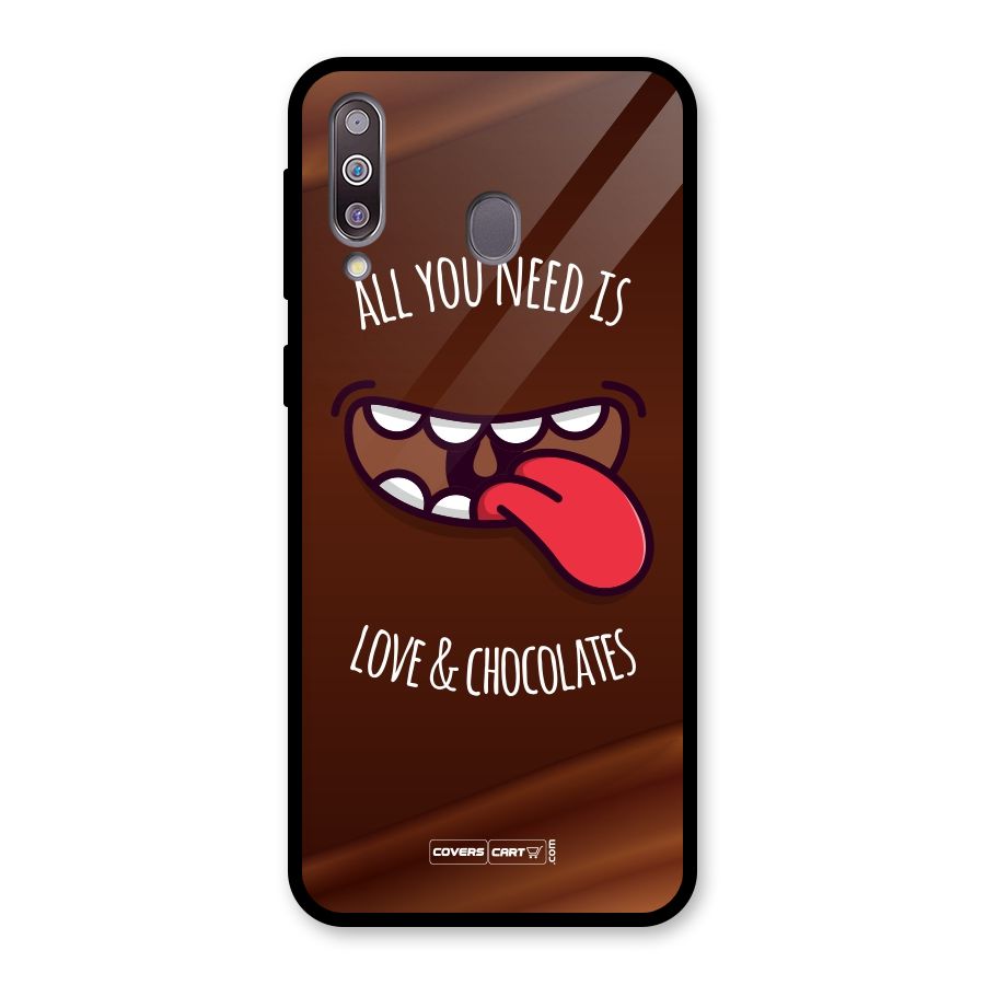 Love and Chocolates Glass Back Case for Galaxy M30