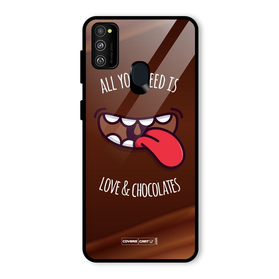 Love and Chocolates Glass Back Case for Galaxy M30s