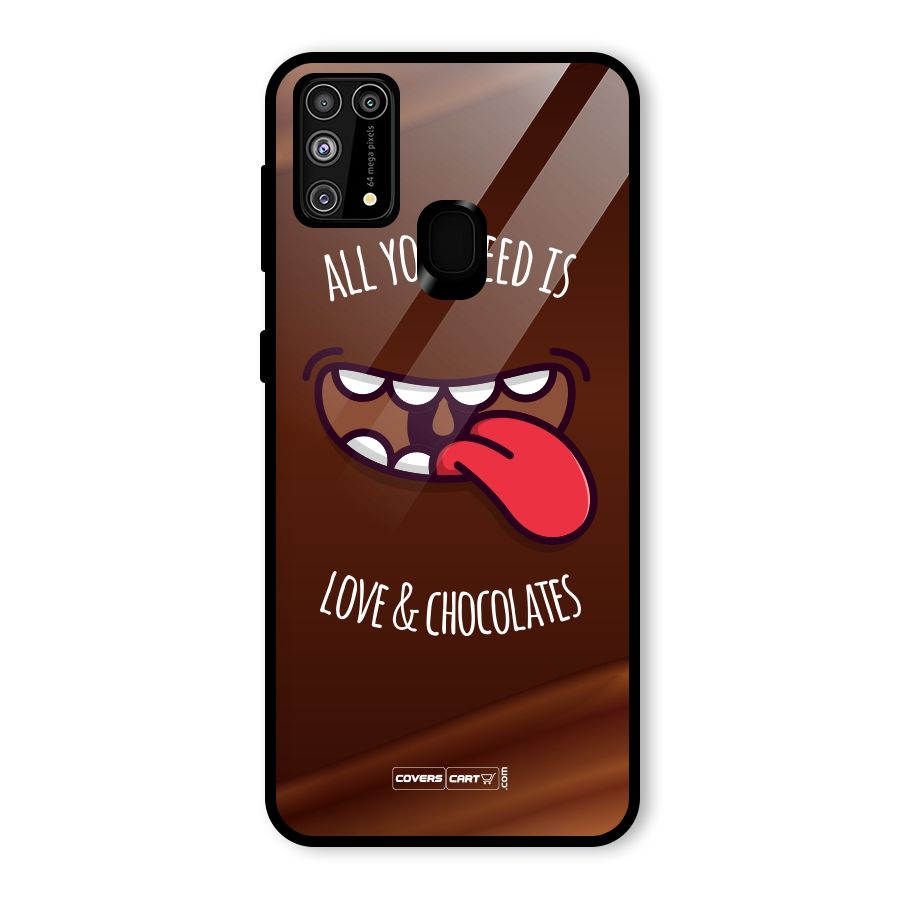 Love and Chocolates Glass Back Case for Galaxy M31