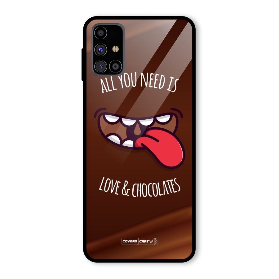 Love and Chocolates Glass Back Case for Galaxy M31s