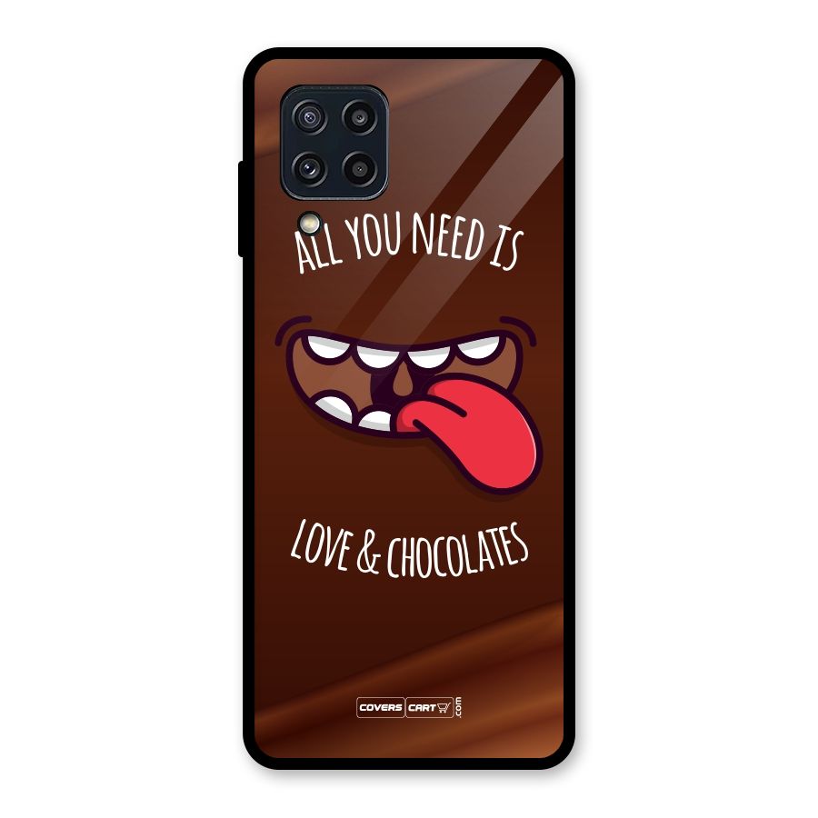 Love and Chocolates Glass Back Case for Galaxy M32