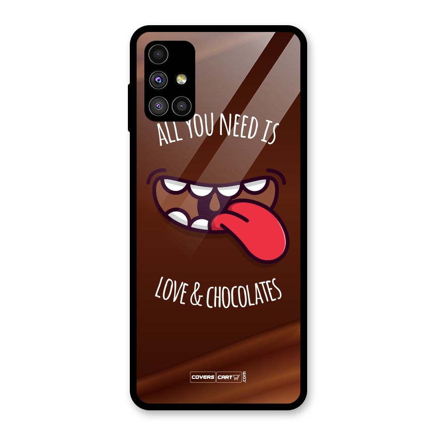 Love and Chocolates Glass Back Case for Galaxy M51