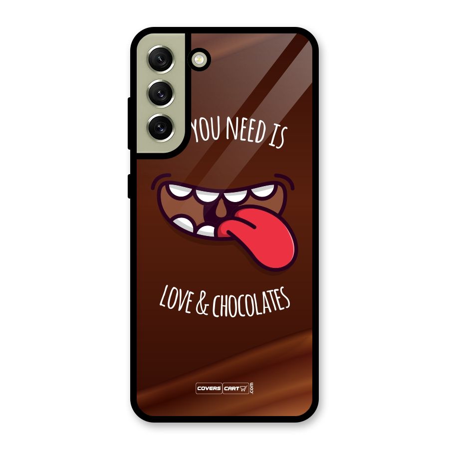 Love and Chocolates Glass Back Case for Galaxy S21 FE 5G