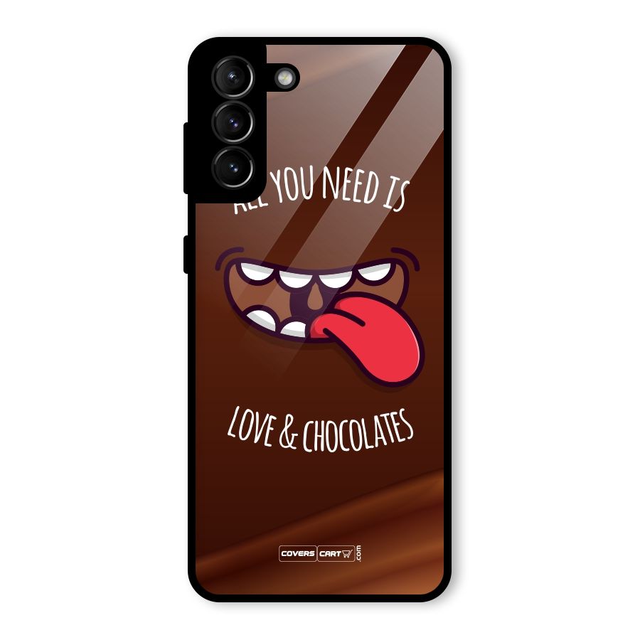 Love and Chocolates Glass Back Case for Galaxy S21 Plus