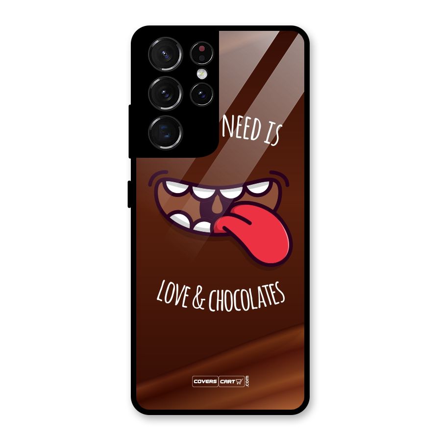 Love and Chocolates Glass Back Case for Galaxy S21 Ultra 5G