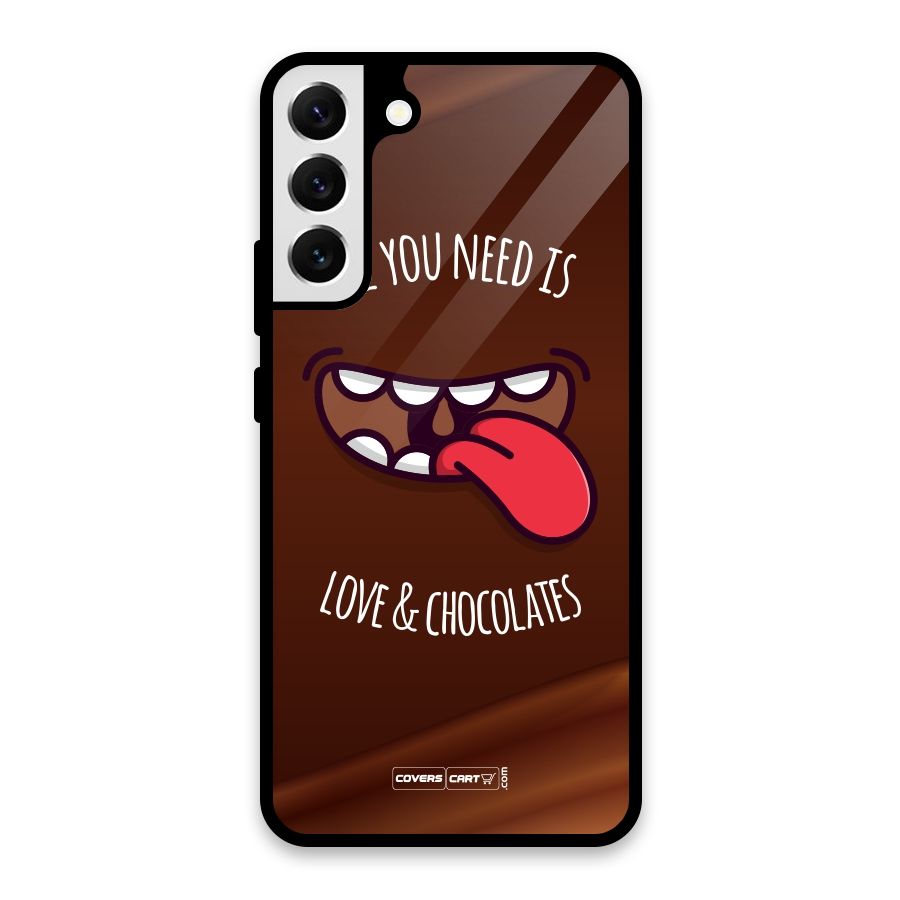 Love and Chocolates Glass Back Case for Galaxy S22 Plus 5G