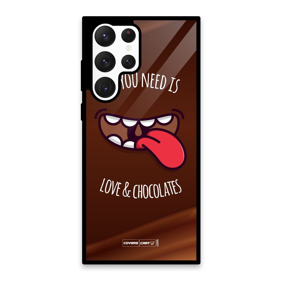 Love and Chocolates Glass Back Case for Galaxy S22 Ultra 5G