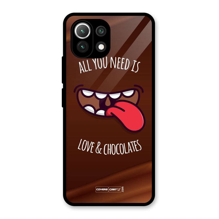 Love and Chocolates Glass Back Case for Mi 11 Lite NE 5G