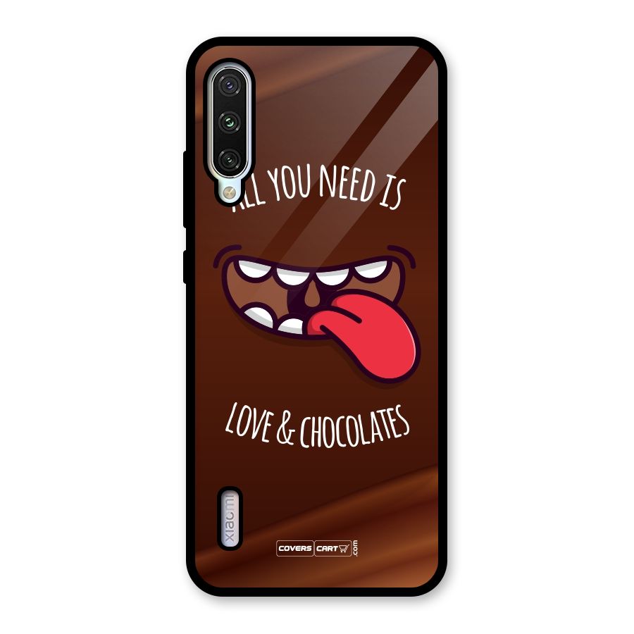 Love and Chocolates Glass Back Case for Mi A3