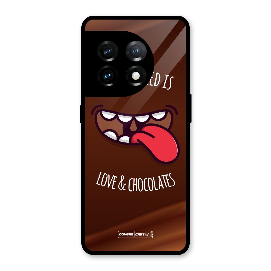 Love and Chocolates Glass Back Case for OnePlus 11
