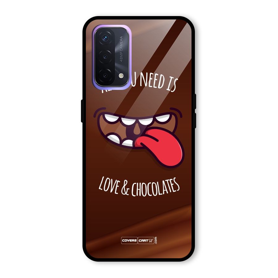 Love and Chocolates Glass Back Case for Oppo A74 5G