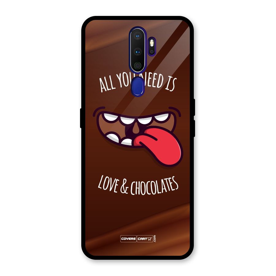 Love and Chocolates Glass Back Case for Oppo A9 (2020)