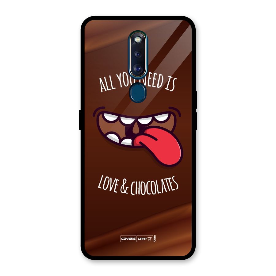 Love and Chocolates Glass Back Case for Oppo F11 Pro
