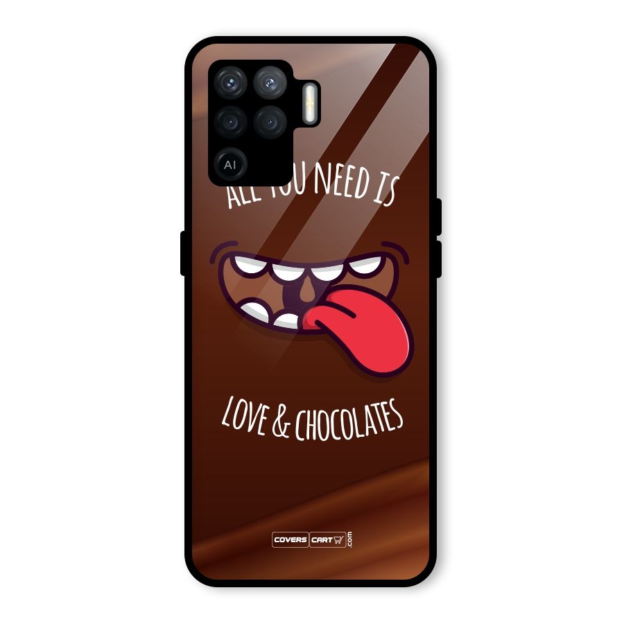 Love and Chocolates Glass Back Case for Oppo F19 Pro