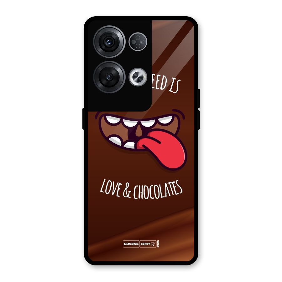 Love and Chocolates Glass Back Case for Oppo Reno8 Pro 5G
