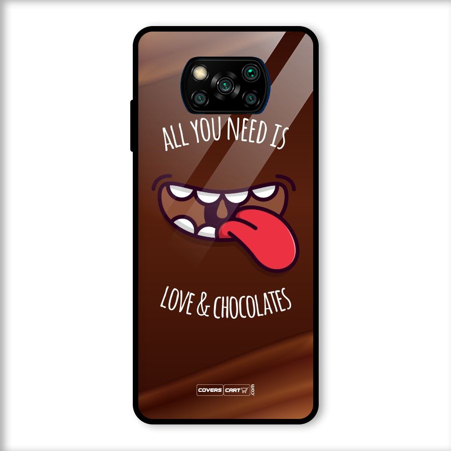 Love and Chocolates Glass Back Case for Poco X3