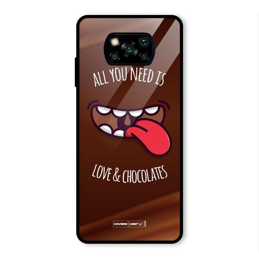 Love and Chocolates Glass Back Case for Poco X3 Pro