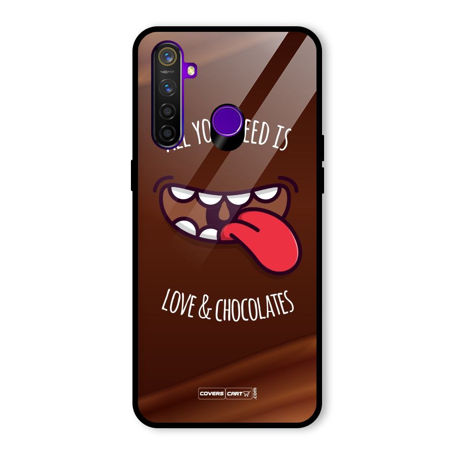 Love and Chocolates Glass Back Case for Realme 5 Pro
