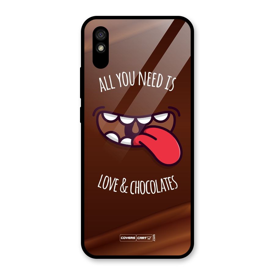 Love and Chocolates Glass Back Case for Redmi 9i