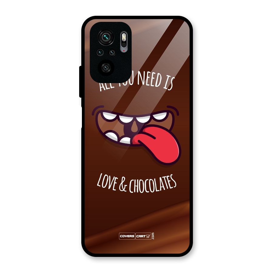 Love and Chocolates Glass Back Case for Redmi Note 10S
