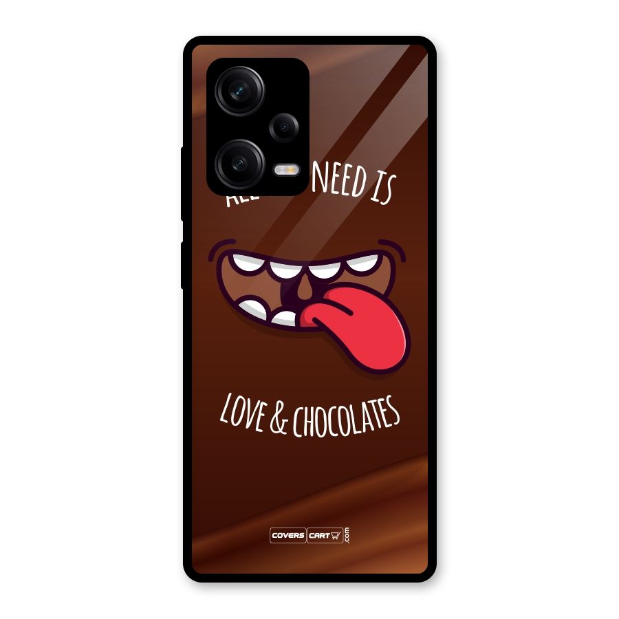 Love and Chocolates Glass Back Case for Redmi Note 12 Pro