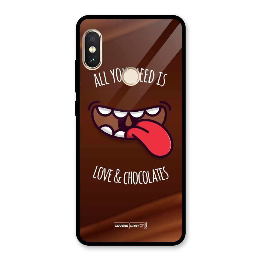 Love and Chocolates Glass Back Case for Redmi Note 5 Pro