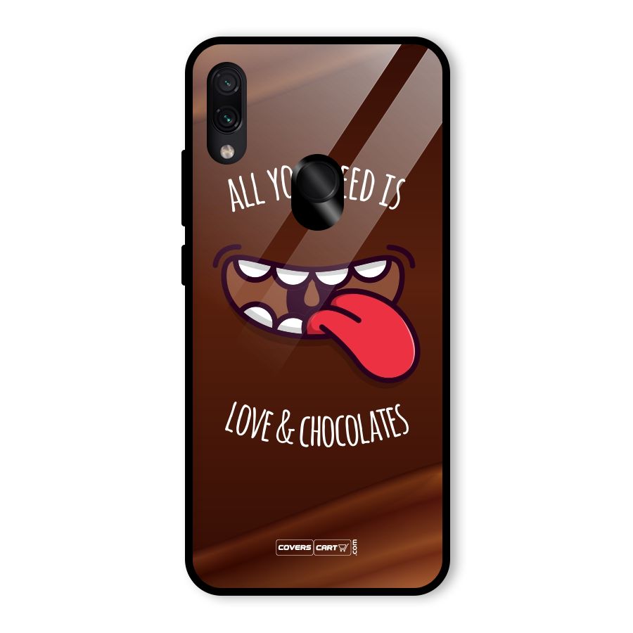 Love and Chocolates Glass Back Case for Redmi Note 7S