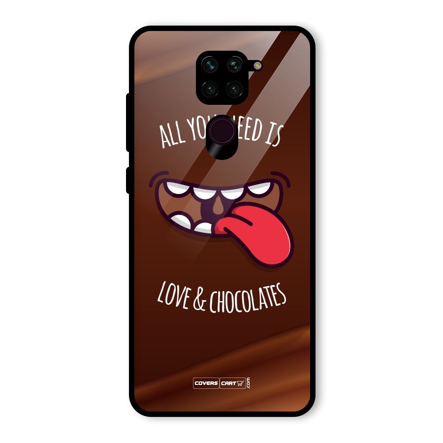 Love and Chocolates Glass Back Case for Redmi Note 9