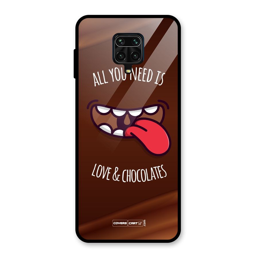 Love and Chocolates Glass Back Case for Redmi Note 9 Pro
