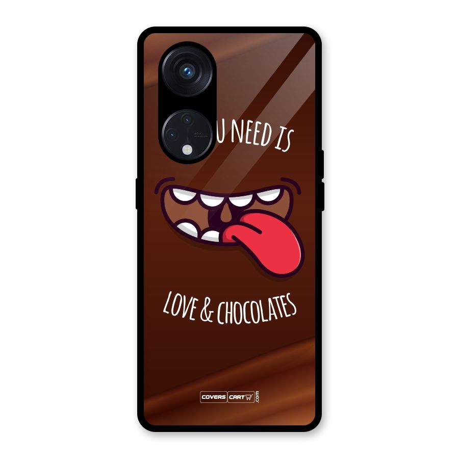 Love and Chocolates Glass Back Case for Reno8 T 5G