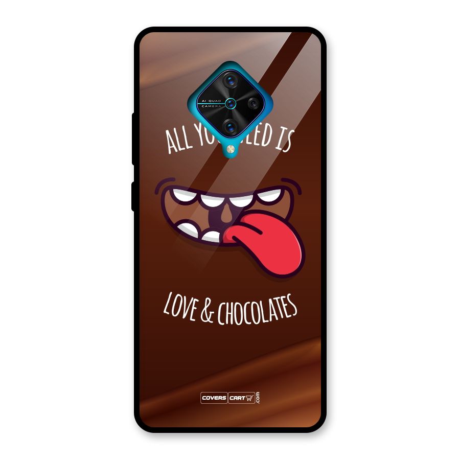 Love and Chocolates Glass Back Case for Vivo S1 Pro