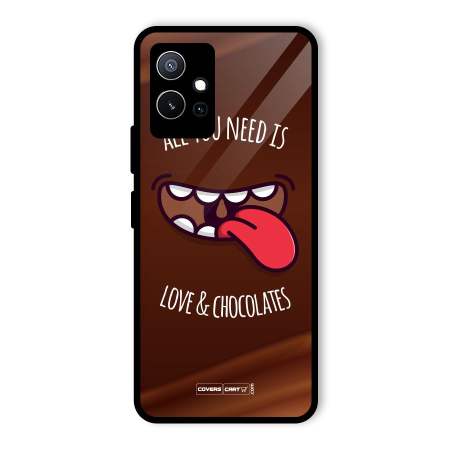 Love and Chocolates Glass Back Case for Vivo T1 5G
