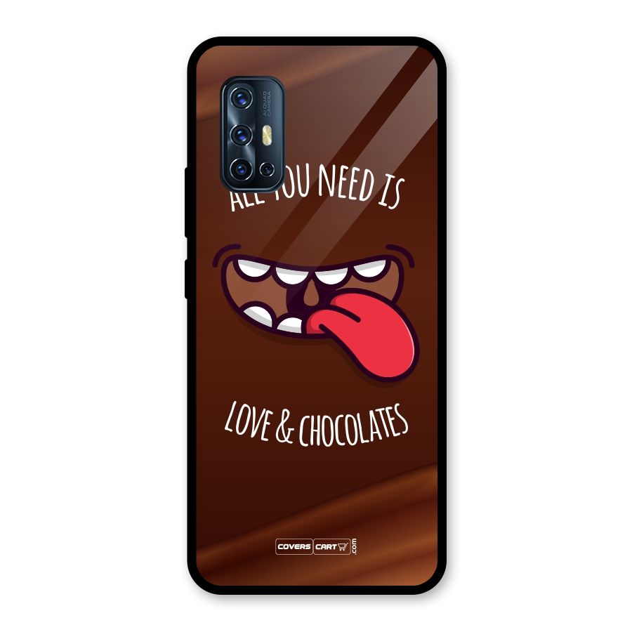 Love and Chocolates Glass Back Case for Vivo V17