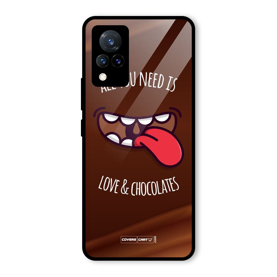 Love and Chocolates Glass Back Case for Vivo V21 5G