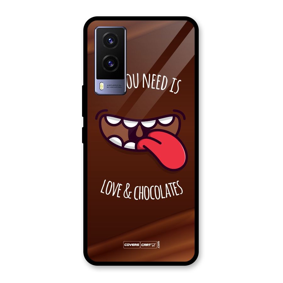 Love and Chocolates Glass Back Case for Vivo V21e 5G