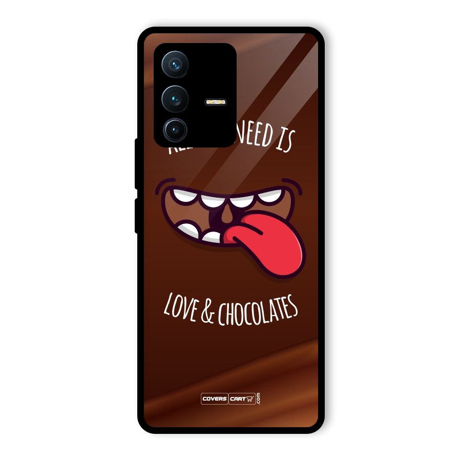 Love and Chocolates Glass Back Case for Vivo V23 Pro