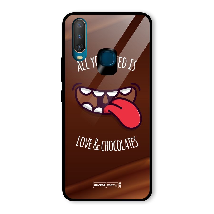 Love and Chocolates Glass Back Case for Vivo Y12