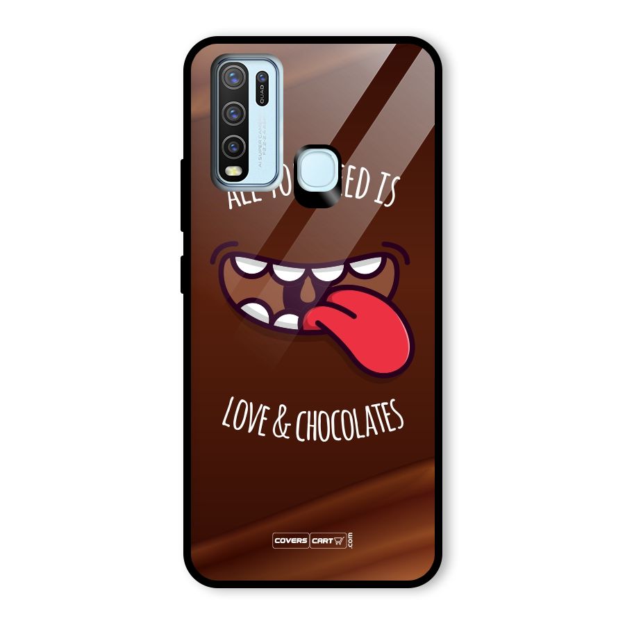 Love and Chocolates Glass Back Case for Vivo Y30
