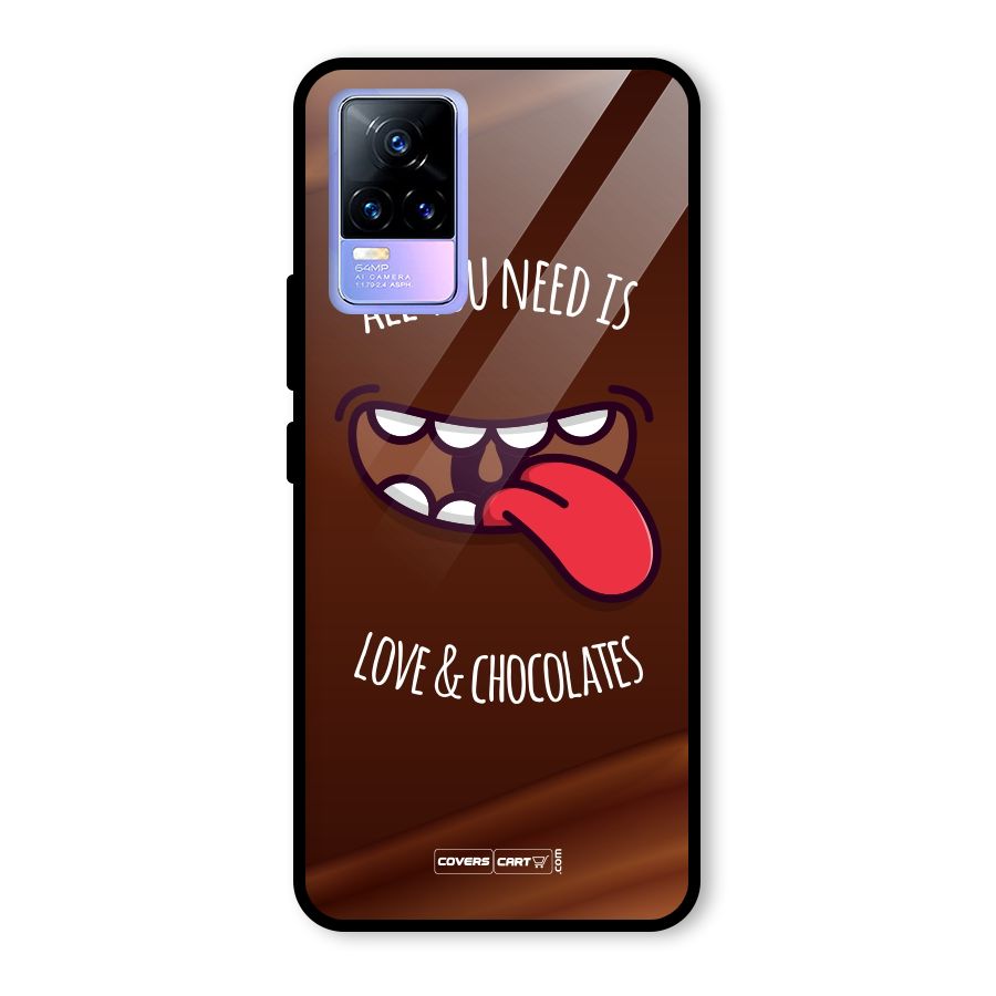 Love and Chocolates Glass Back Case for Vivo Y73