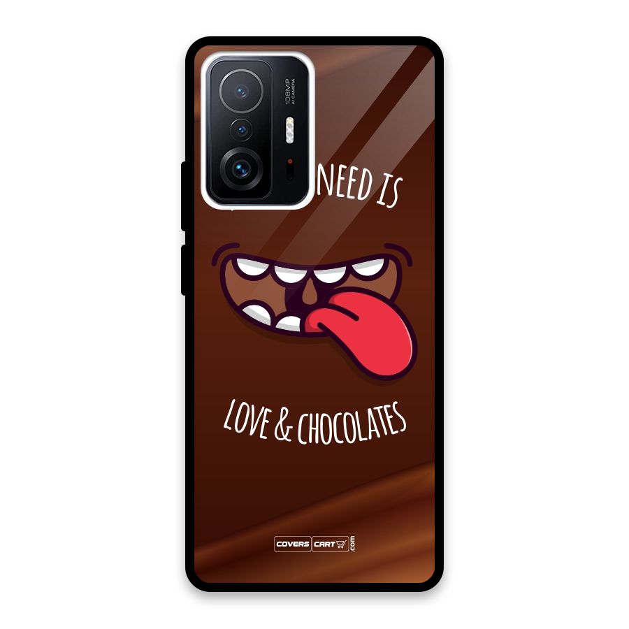 Love and Chocolates Glass Back Case for Xiaomi 11T Pro