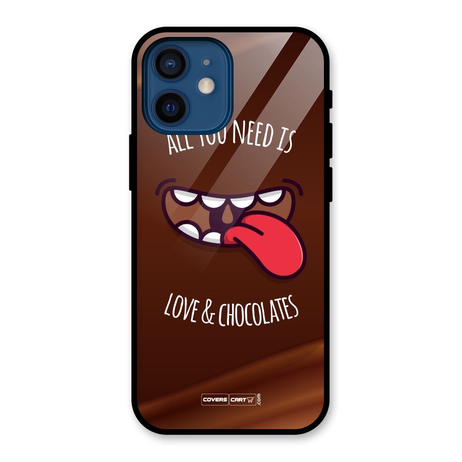 Love and Chocolates Glass Back Case for iPhone 12 Mini