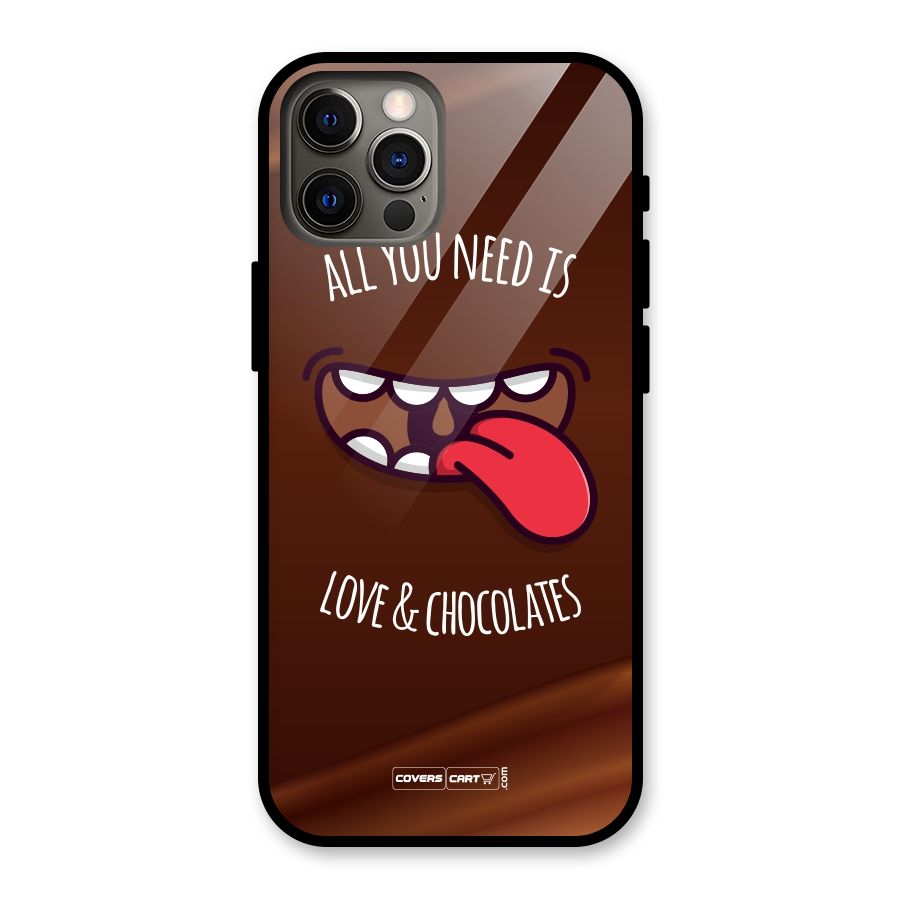 Love and Chocolates Glass Back Case for iPhone 12 Pro