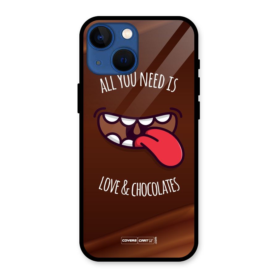 Love and Chocolates Glass Back Case for iPhone 13 Mini