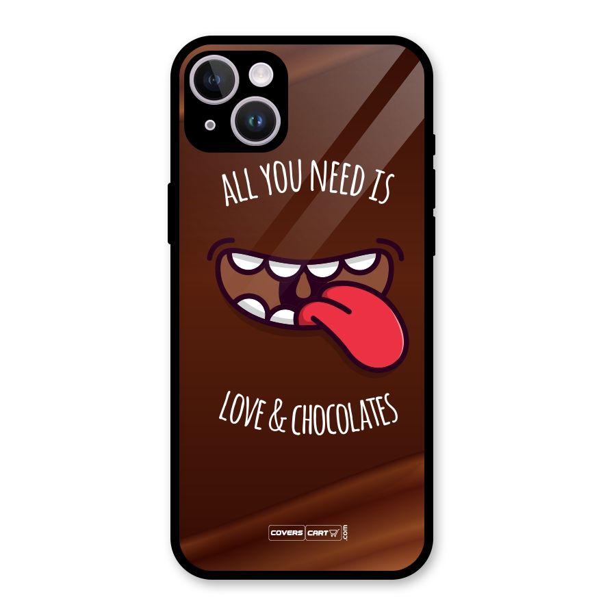 Love and Chocolates Glass Back Case for iPhone 14 Plus