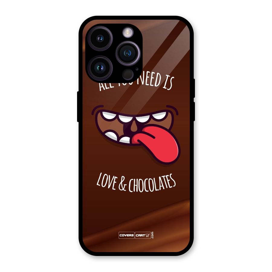 Love and Chocolates Glass Back Case for iPhone 14 Pro Max