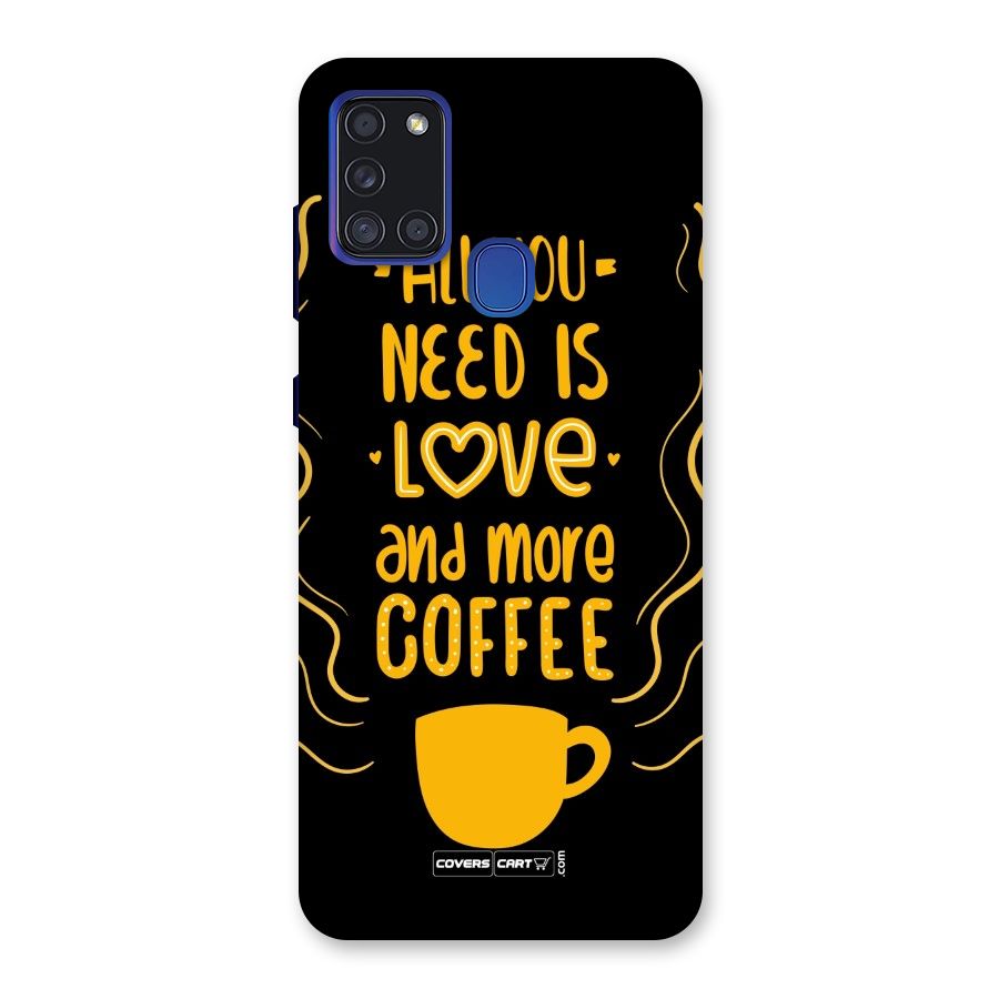 Love and More Coffee Back Case for Galaxy A21s