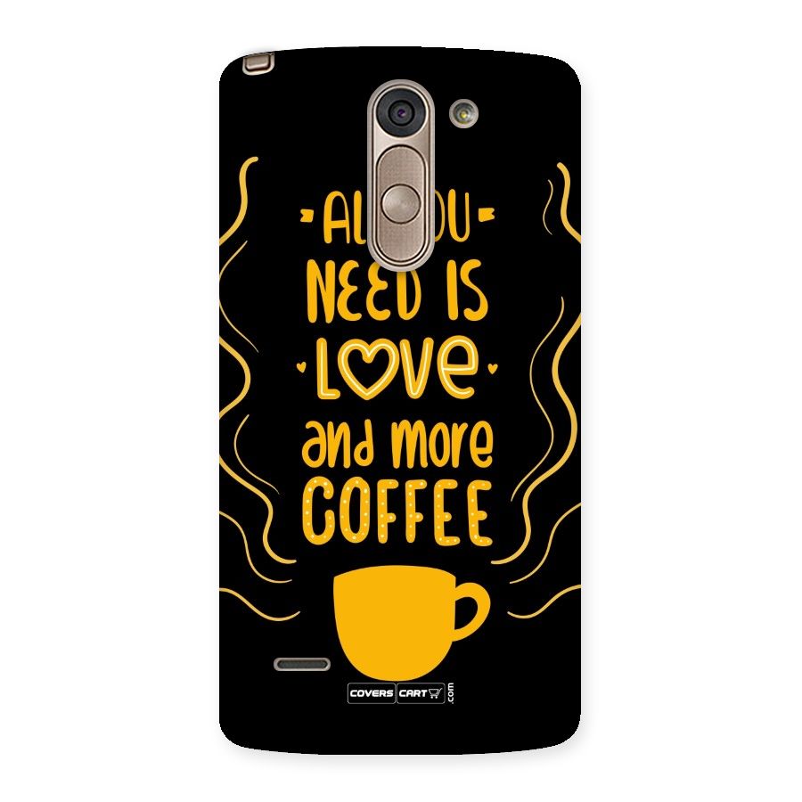 Love and More Coffee Back Case for LG G3 Stylus