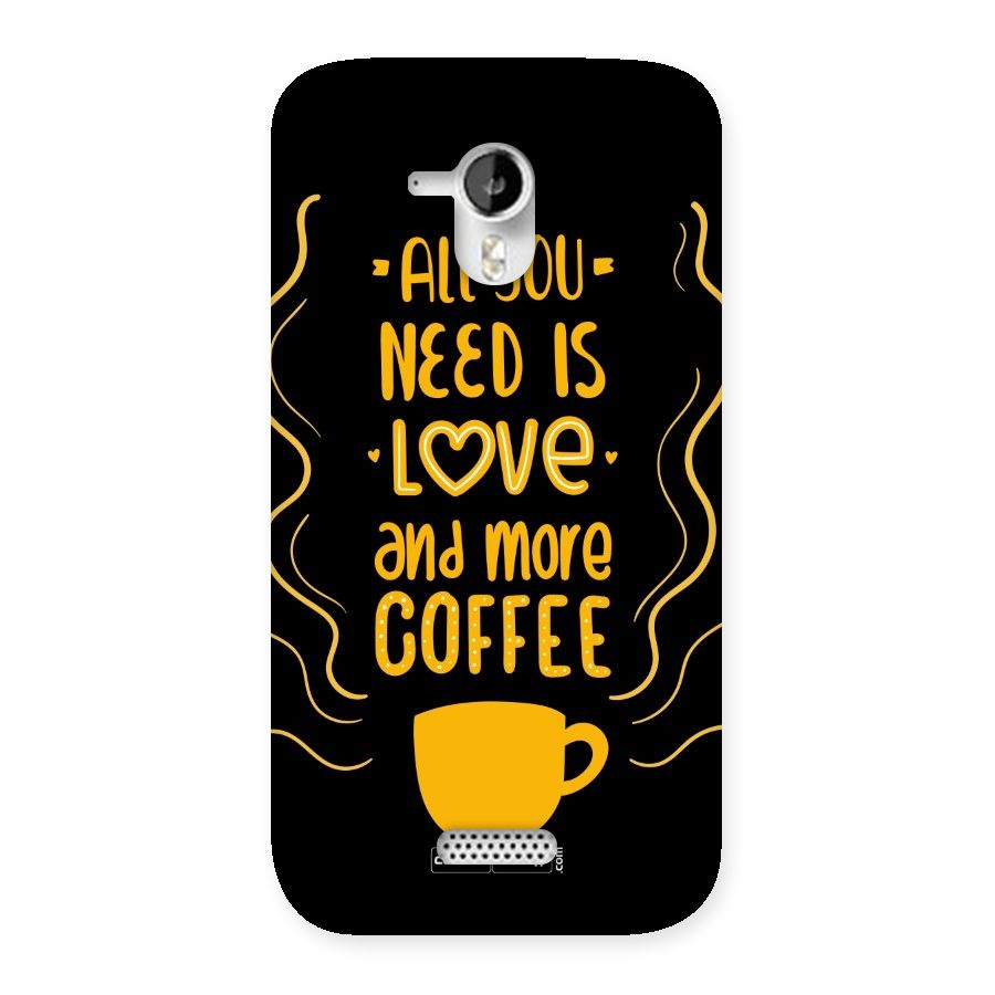 Love and More Coffee Back Case for Micromax Canvas HD A116
