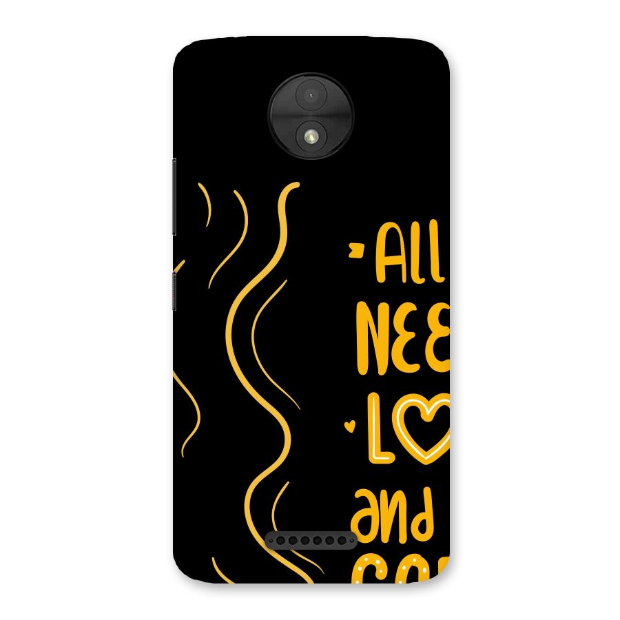 Love and More Coffee Back Case for Moto C