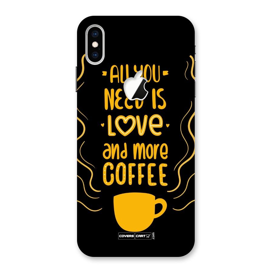 Love and More Coffee Back Case for iPhone XS Max Apple Cut